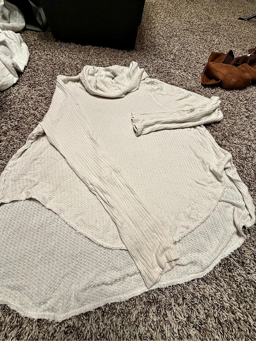 Free People Kitty Thermal Tunic White Size L